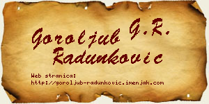 Goroljub Radunković vizit kartica